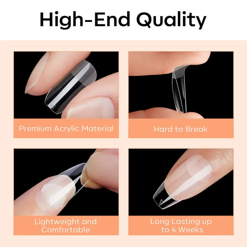 Modelones Full Cover nageltips almond medium semi-frosted