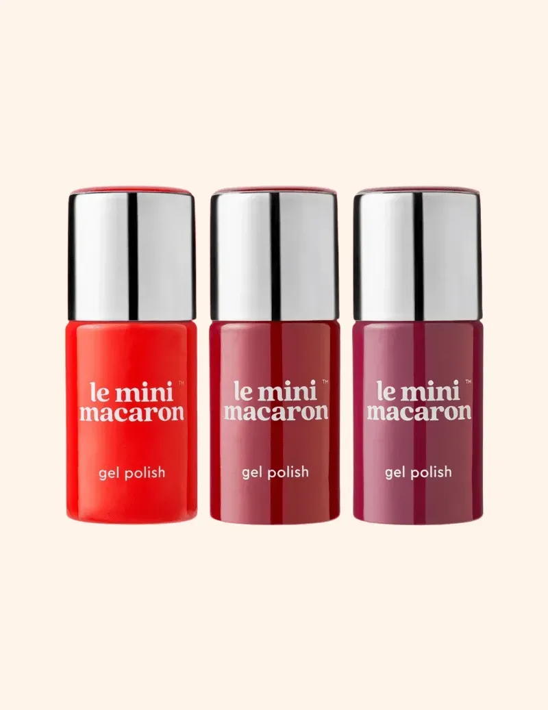 Le Mini Macaron Rouge Essentials gellackset röd 3-pack