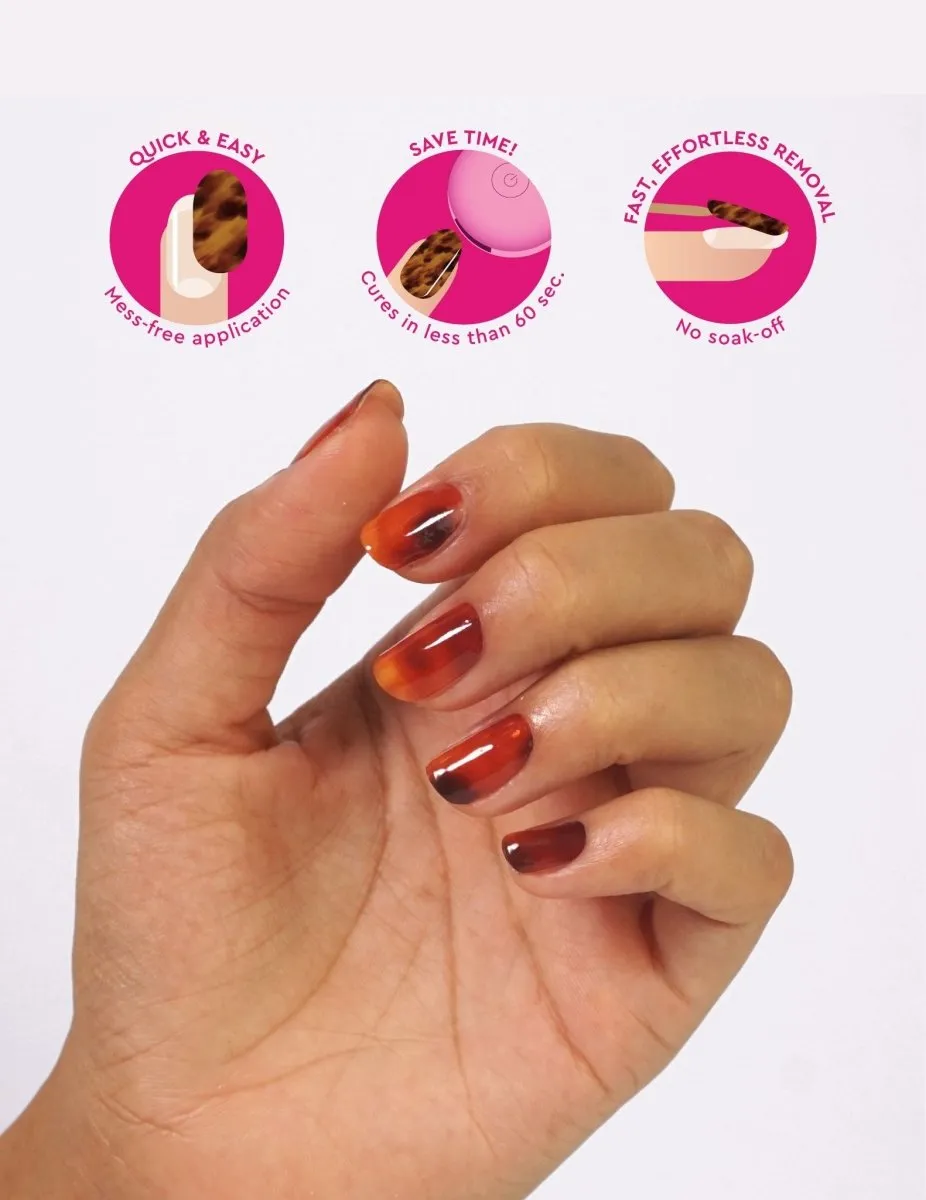 Le Mini Macaron Tortoise Shell gel strips marmorerad