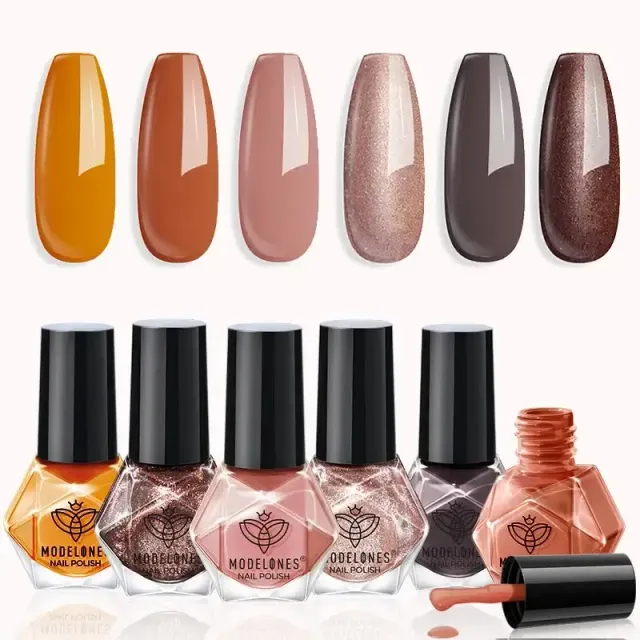 modelones Bumper Harvest nagellack 6-pack brun beige