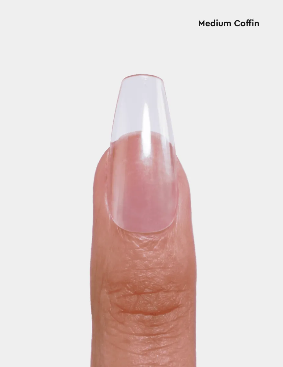 Le Mini Macaron Soft Gel Tips Medium Coffin nageltippar klar