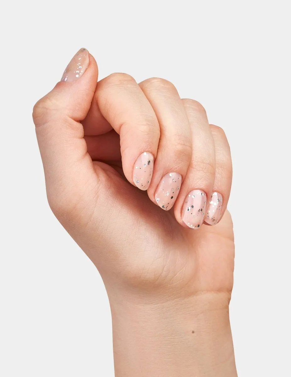 Le Mini Macaron Silver Glitter topplack gel