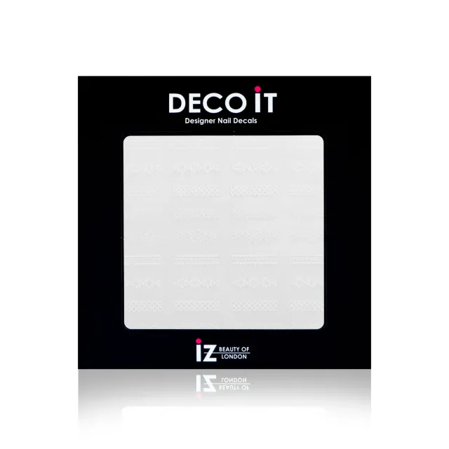 Iz Beauty White Helix nageldekaler geometriskt mönster