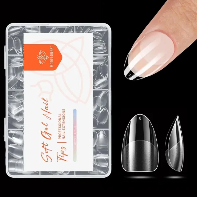 Modelones nageltippar almond extra short 216-pack