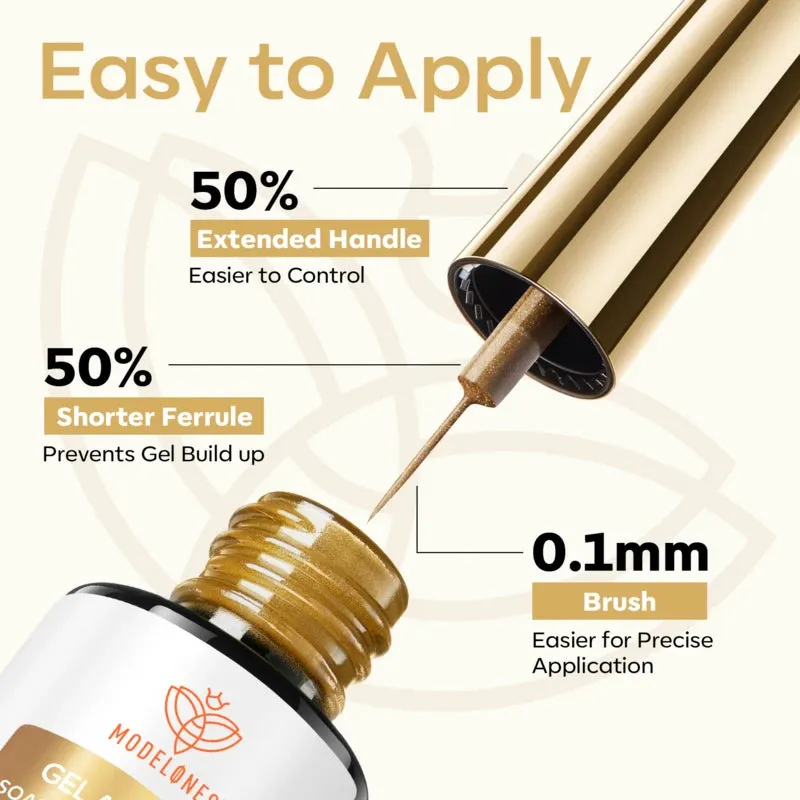 Modelones ExtraDetails Gold Foil liner gel nail art