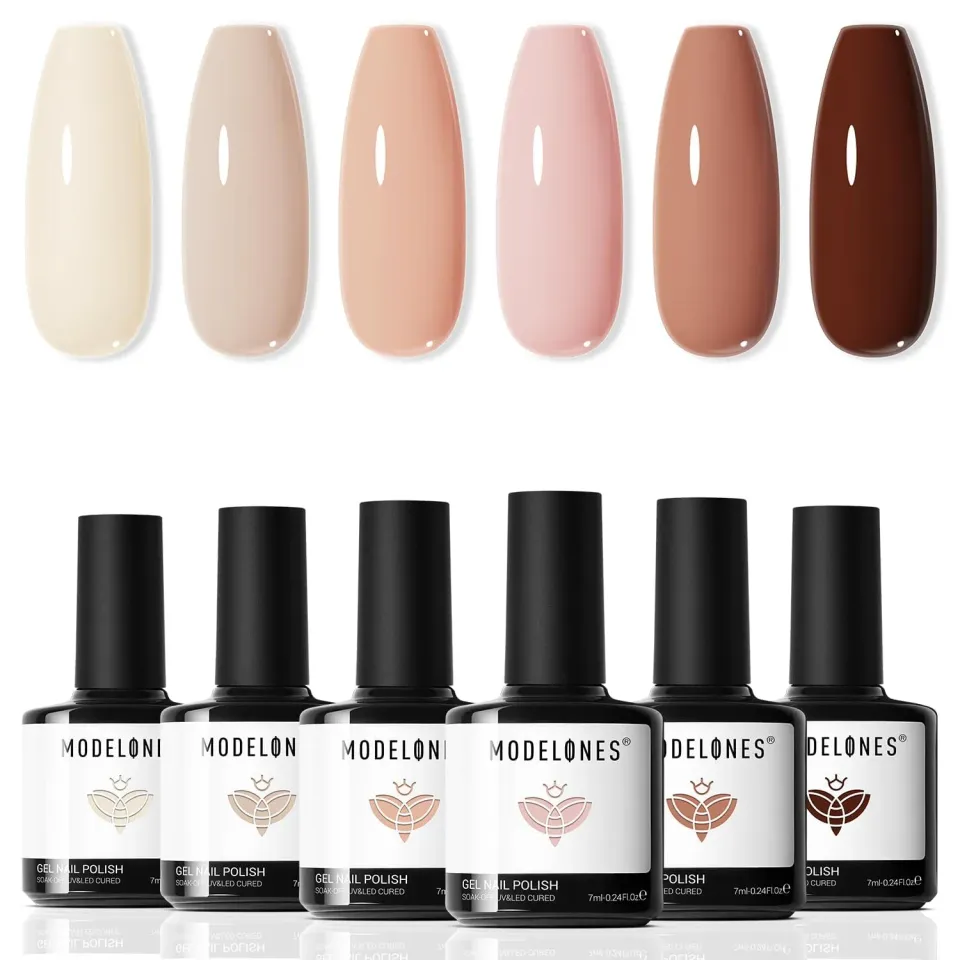 Modelones Nude Pink gellack set 6 färger neutral