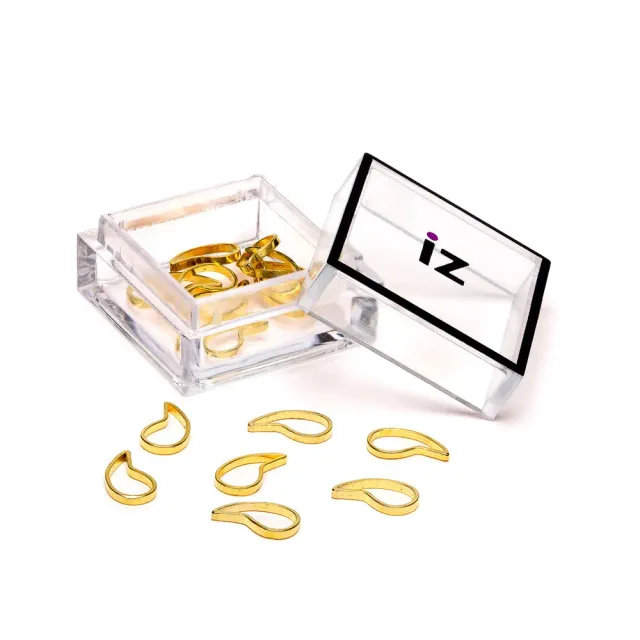 Iz Beauty Gold Teardrop 3D nagelstuddar guld droppform