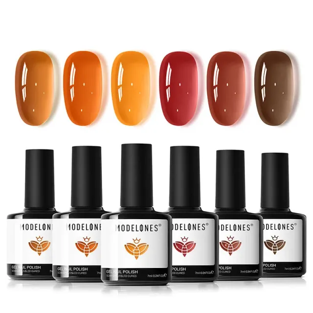 modelones Retro Autumn gellack 6-pack terrakotta brun