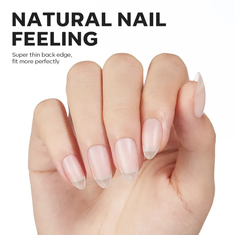 modelones Short Almond nageltippar frosted kort mandel