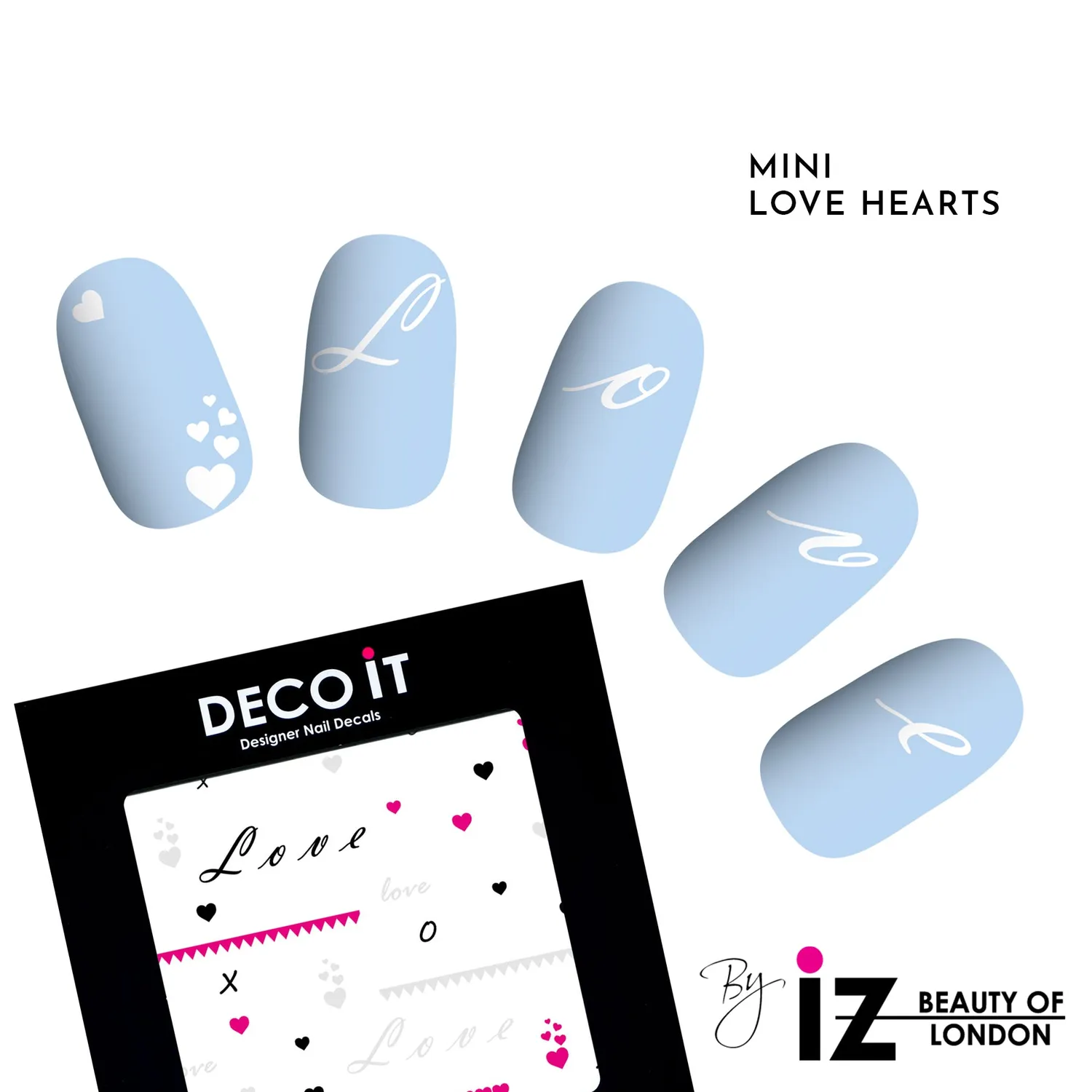 Iz Beauty Love Hearts nageldekaler mini hjärtan 30-pack