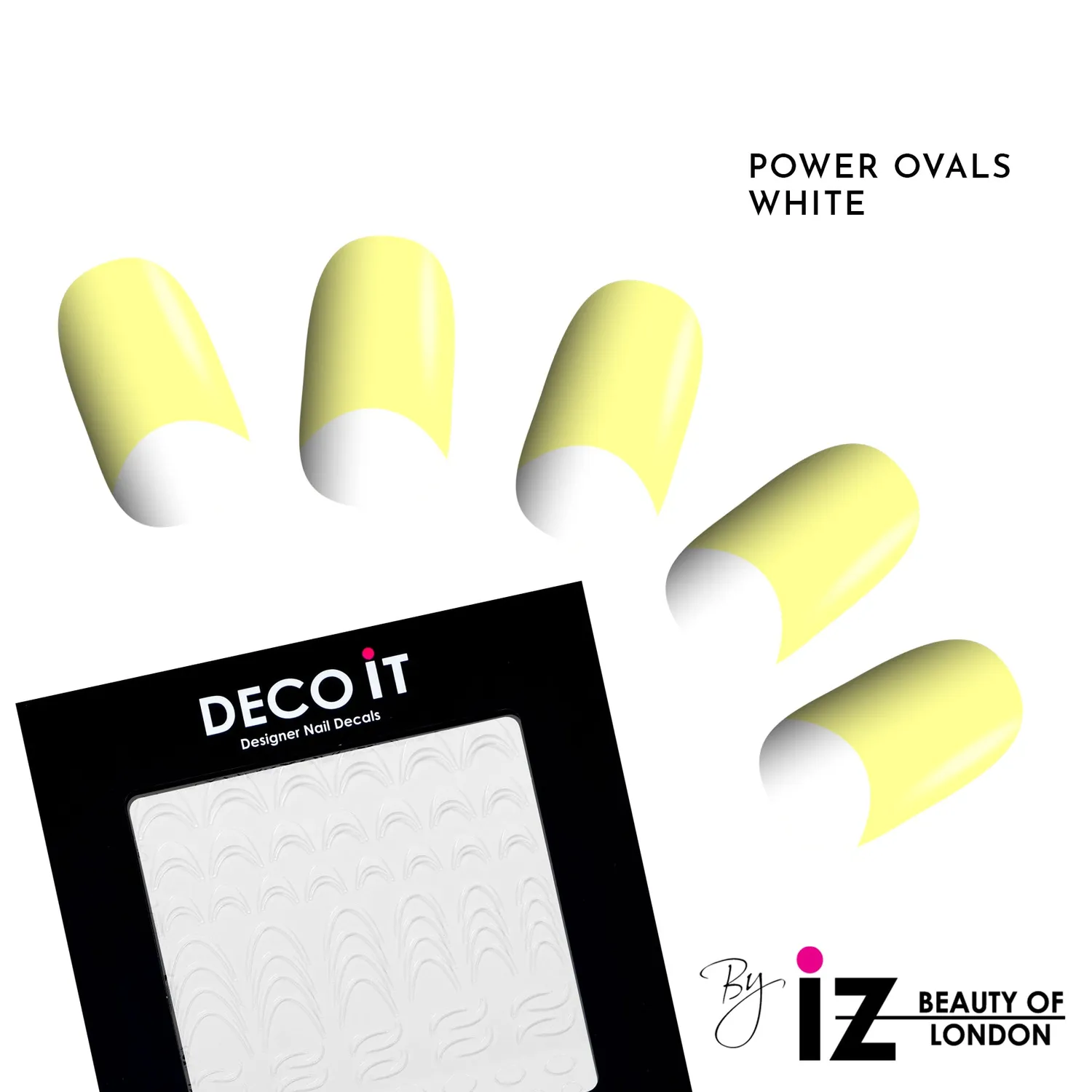 Iz Beauty Power Ovals White nageldekaler vit fransk