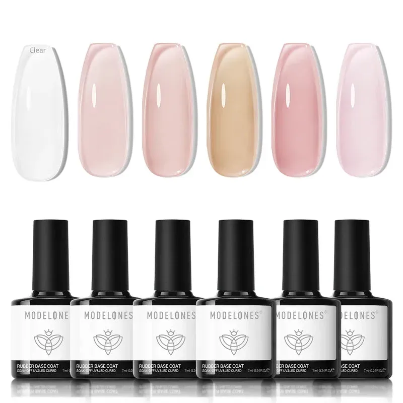 Modelones Rubber Base Coat basgellack 6-pack nude