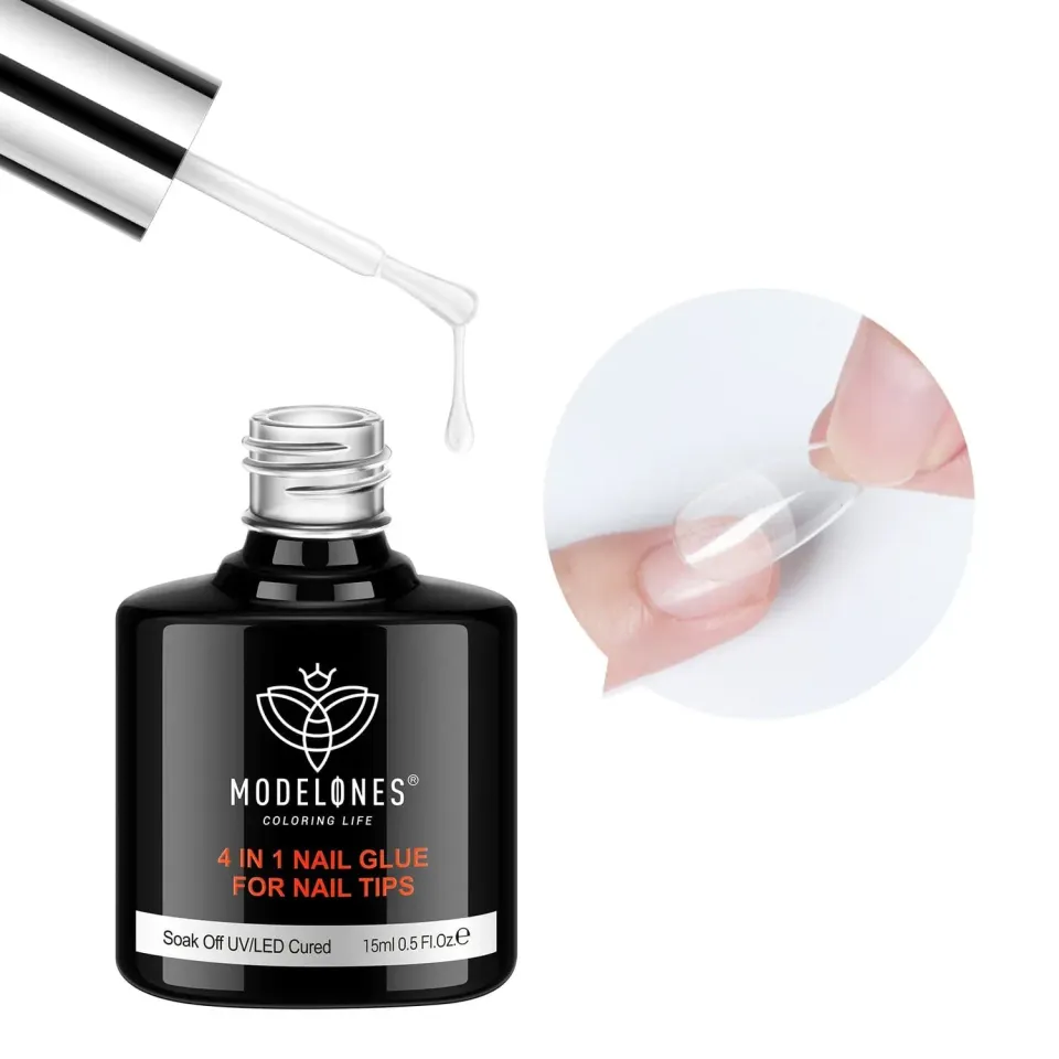 modelones 4-in-1 nagellim gel 15 ml för tippar