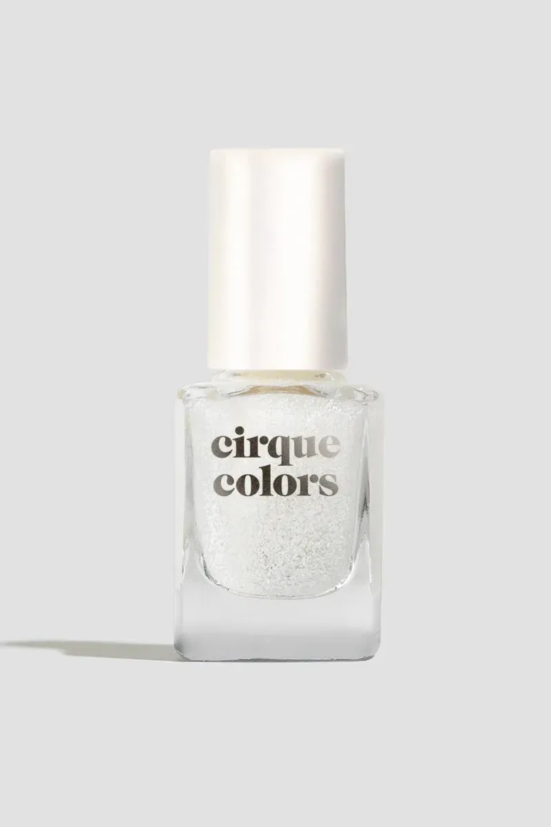Cirque Colors Snow Angel nagellack vit glittertopper