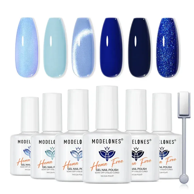 Modelones Take My Blues Away gellack 6-pack blå cat eye