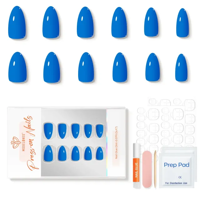 Modelones Sapphire Bold lösnaglar blå krämfärg