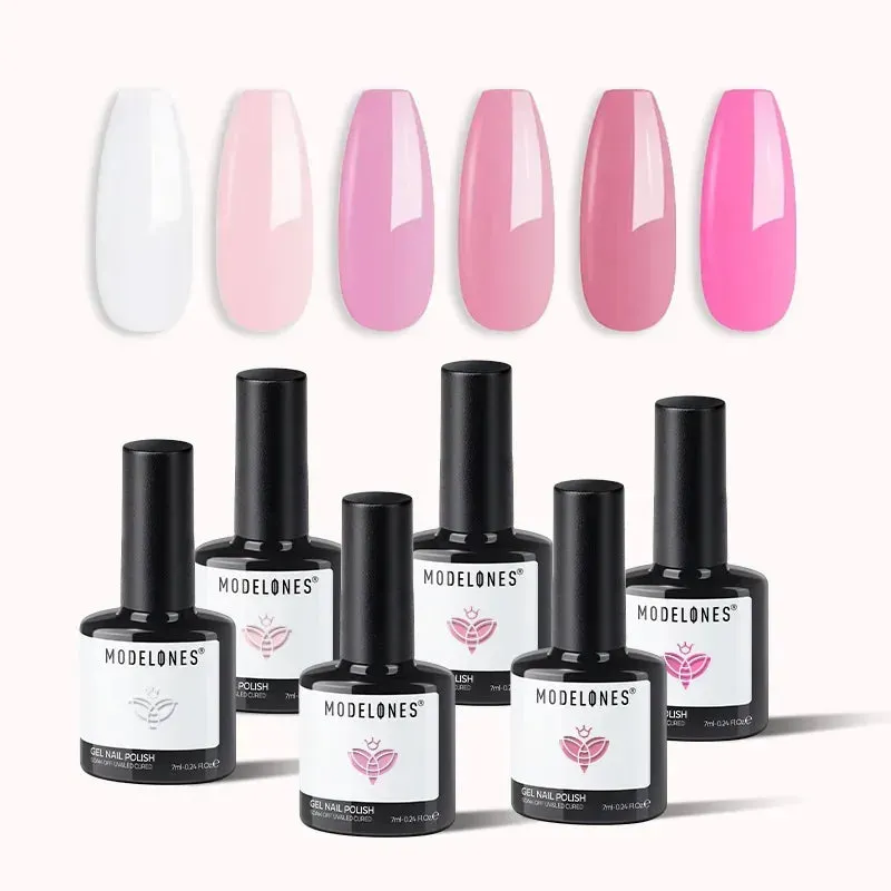 modelones All About Pink gellack 6-pack rosa kräm