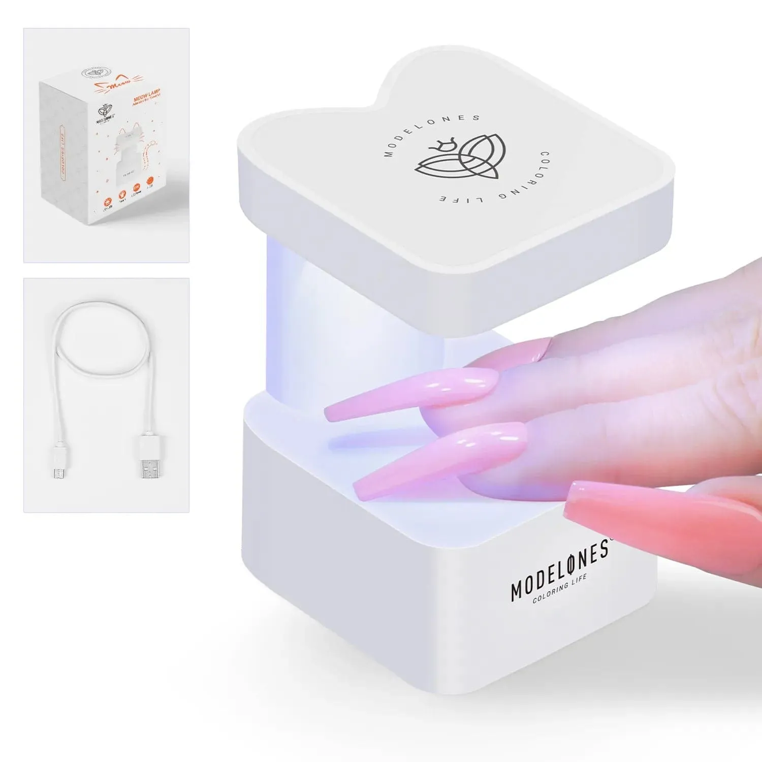 modelones Meow Lamp UV nagellampa 8W vit mini USB