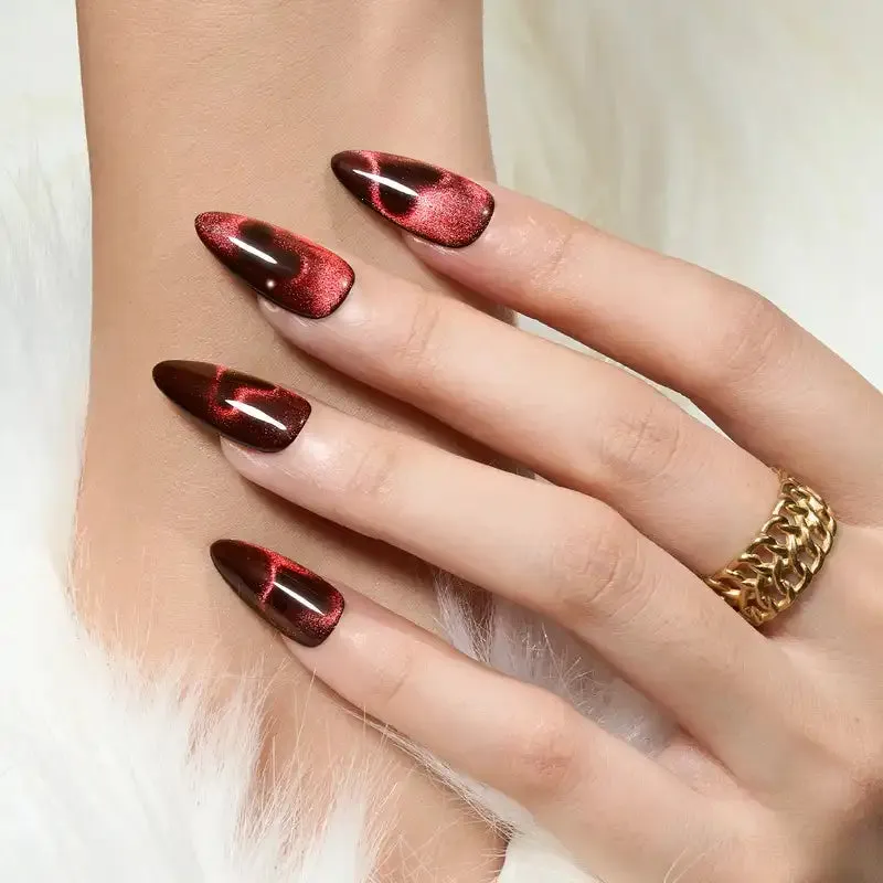 modelones Candy Cane Lane gellack 6-pack röd cat eye