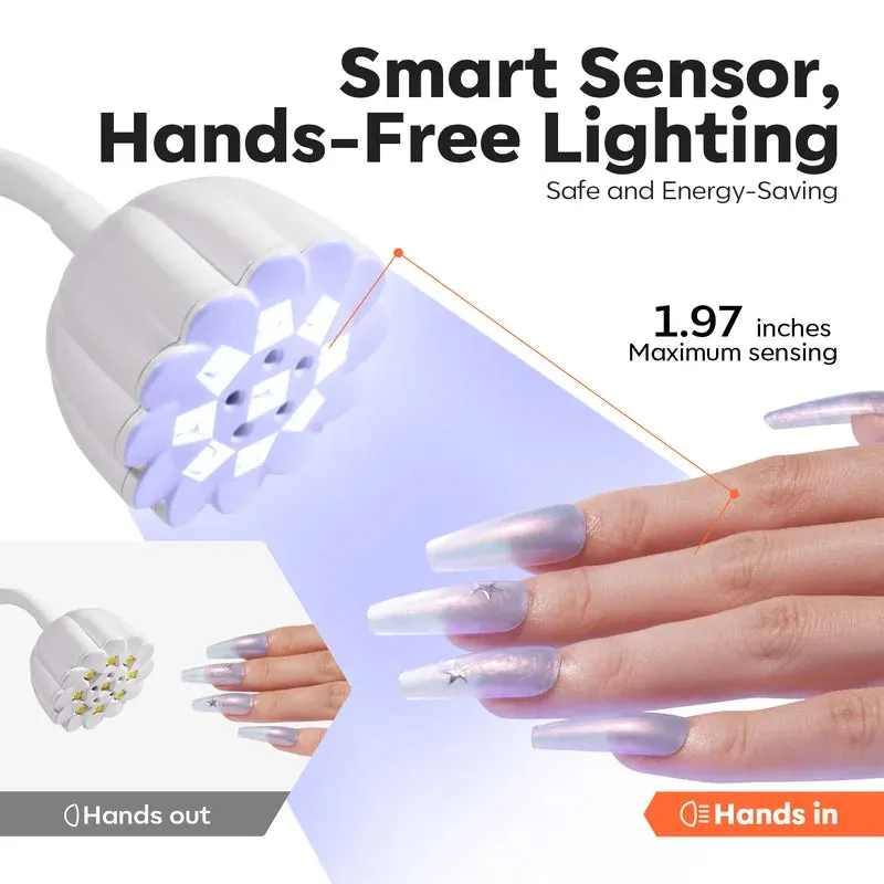 Modelones 30W UV Gooseneck LED nagellampa svanhals 60s