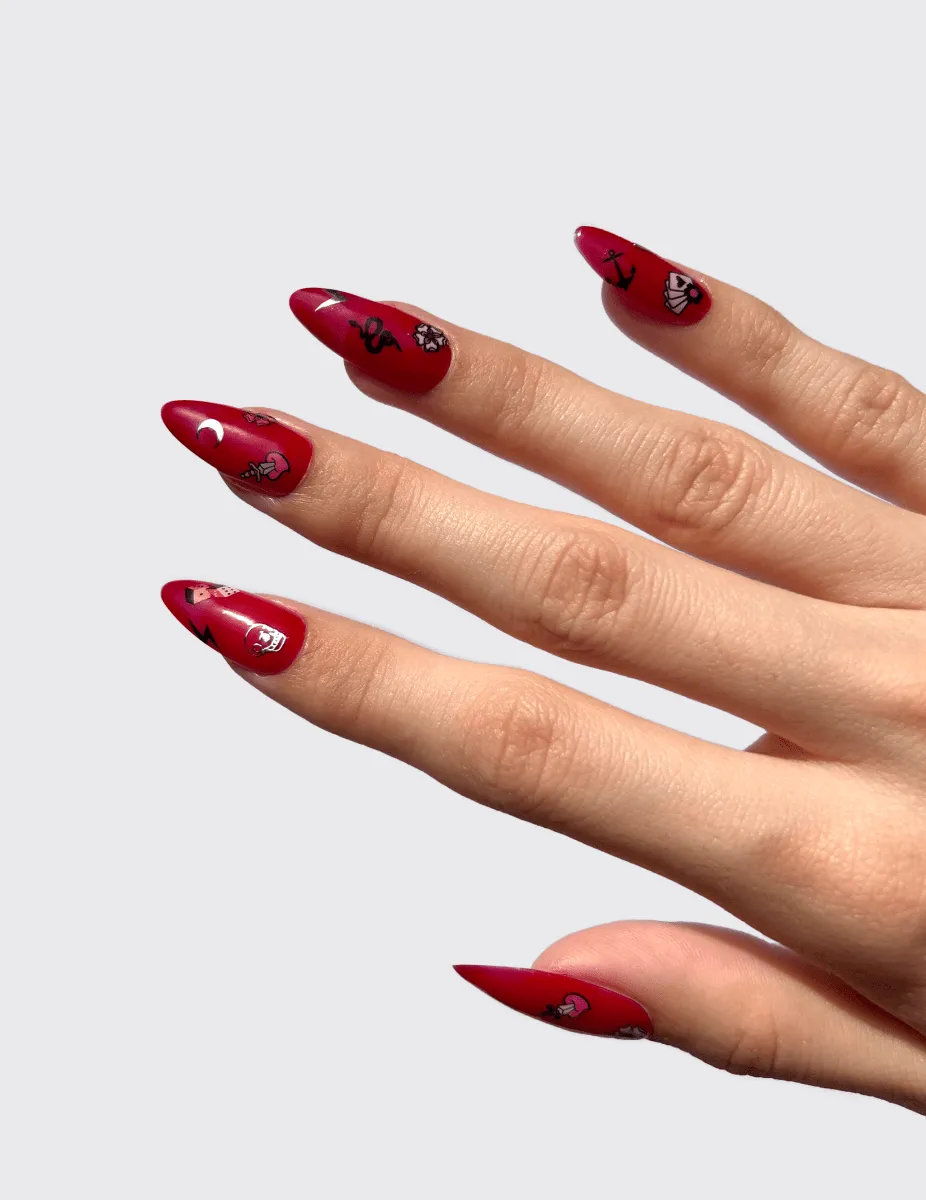 Le Mini Macaron Gothic Girl nagelstickers