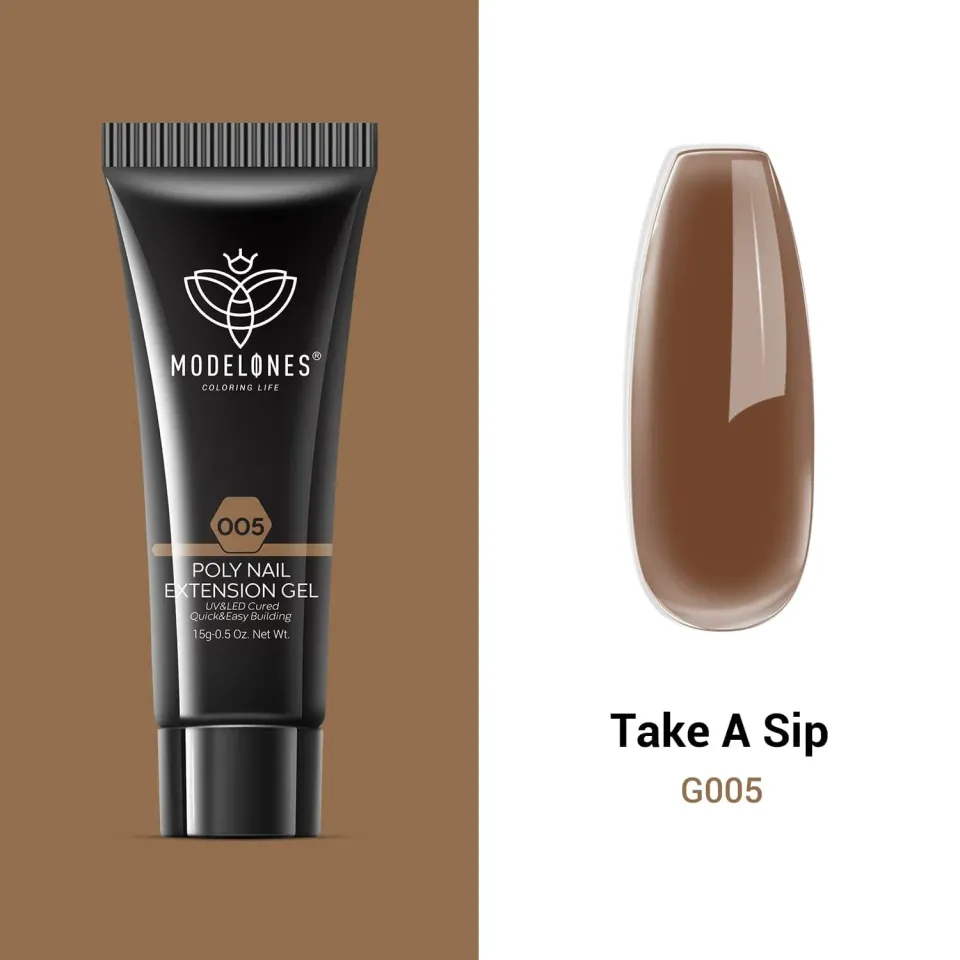 Modelones Single Poly Nail Gel polygel Take A Sip 15g brun jelly