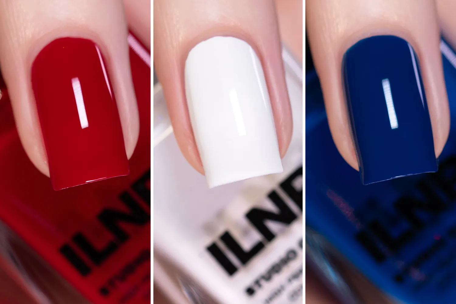ILNP Stars and Stripes nagellacksset 3-pack kräm