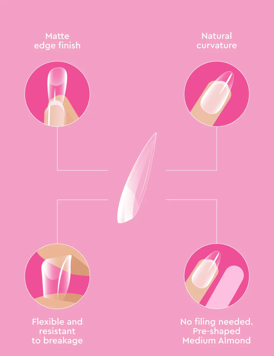 Le Mini Macaron Le Soft Gel Tips lösnaglar almond matt