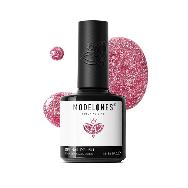 modelones Aphrodite's Pink Nightie gellack 15 ml glitterrosa