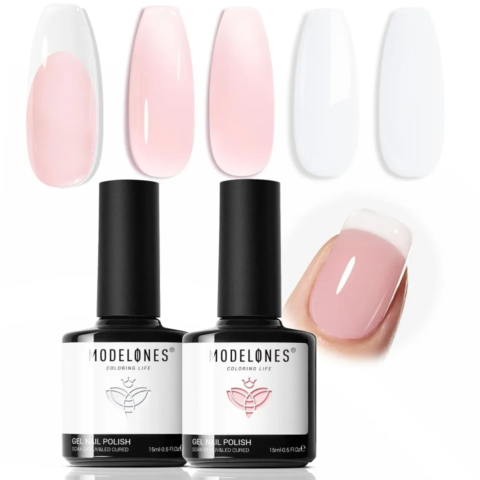 Modelones French Manicure gellack 2-pack vit nude 15 ml