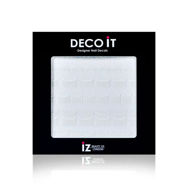 Iz Beauty Ornate French nageldekalar vit 40-pack