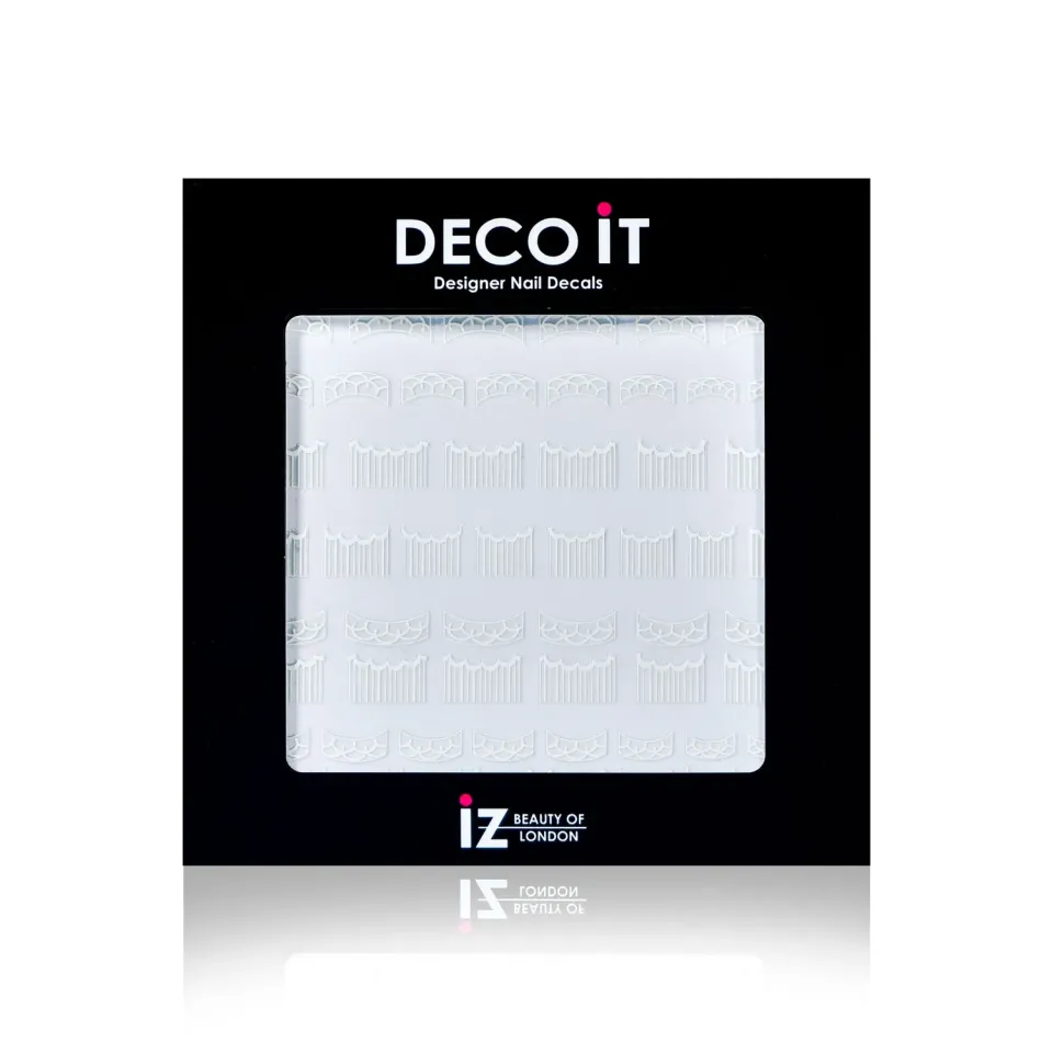 Iz Beauty Ornate French nageldekalar vit 40-pack