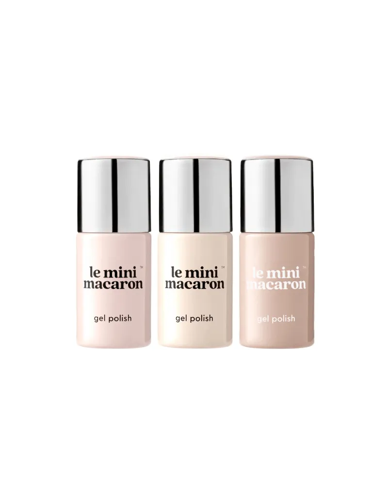 Le Mini Macaron Nude Essentials gellackset 3-pack krämiga nude