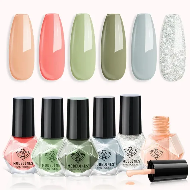 Modelones Breeze nagellacksset 6 färger kräm
