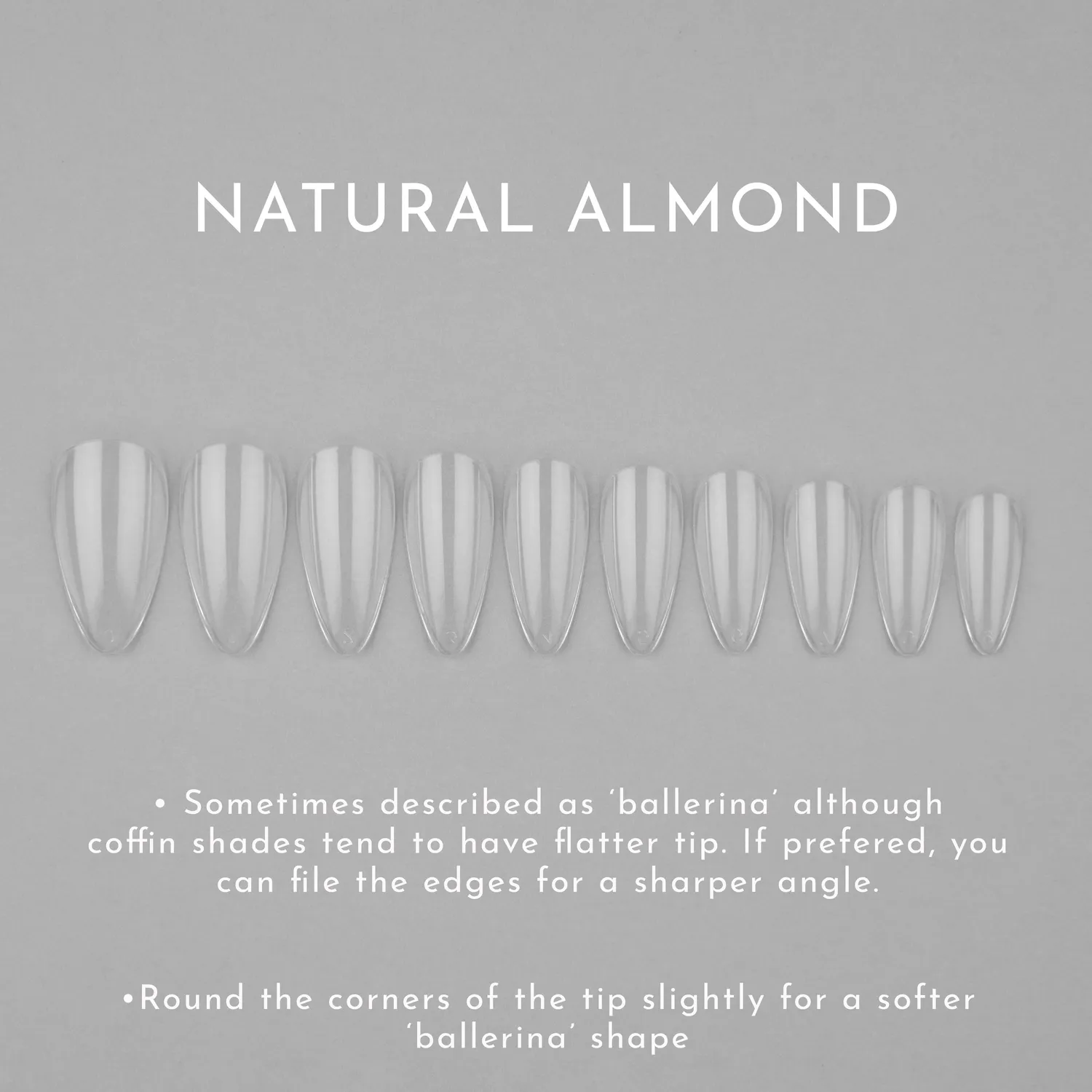 Iz Beauty Natural Almond fullcover nageltippar 200-pack klara
