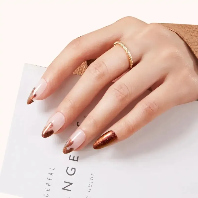 Modelones Crystal Amber nagellackset 6-pack – guldbrun shimmer