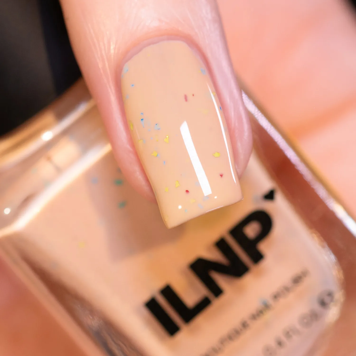 ILNP Building Blocks nagellack beige metallic flakes