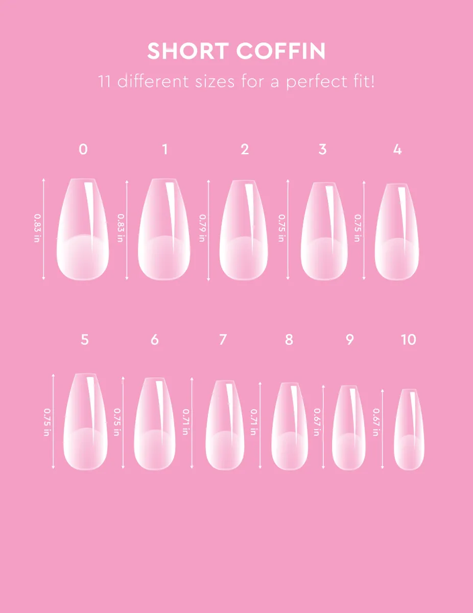 Le Mini Macaron Soft Gel Tips Short Coffin matta