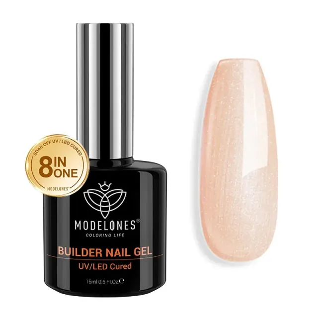 Modelones Builder nagelgel gold shimmer 15ml glitter