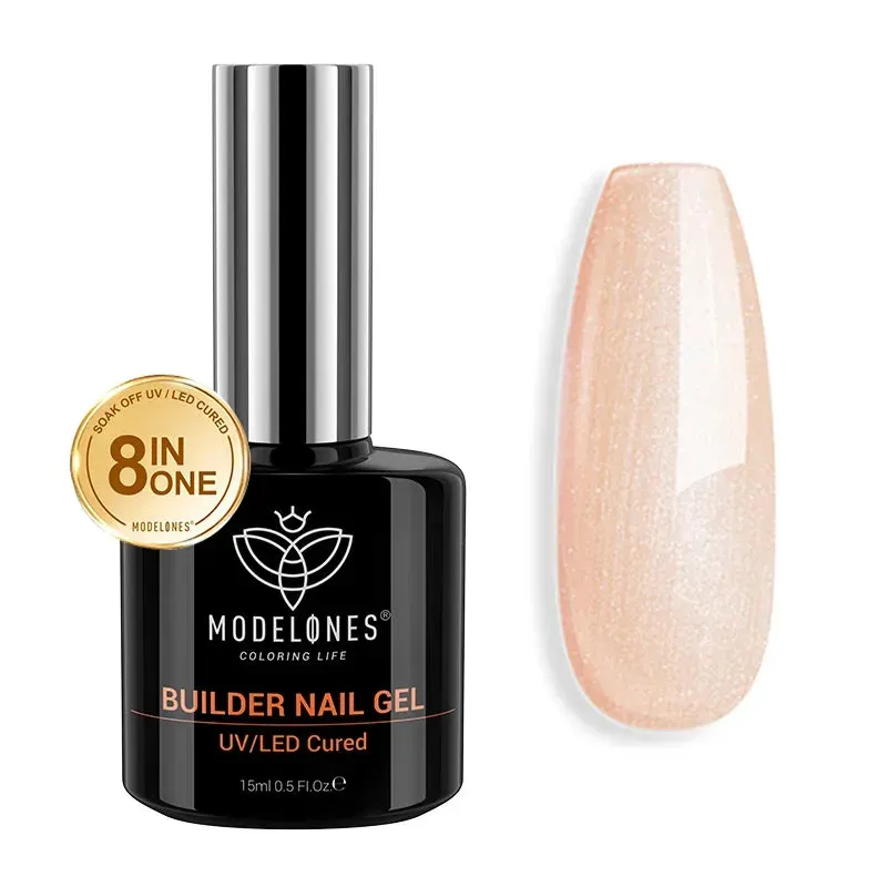 Modelones Builder nagelgel gold shimmer 15ml glitter