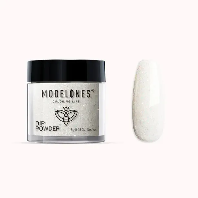 Modelones Brick Wall dippingpulver 8g vit glitter