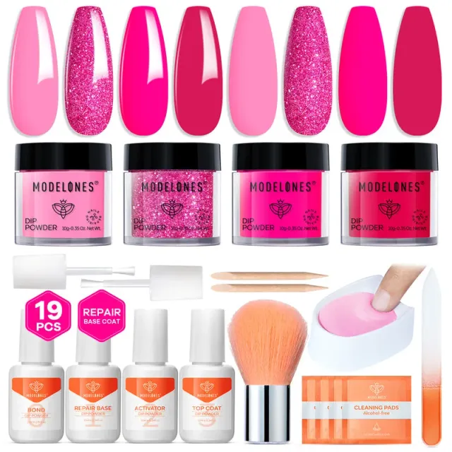 modelones Secret Beauty dippingpulver set rosa kräm