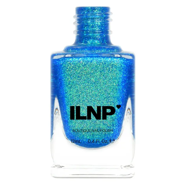 ILNP Blue Lagoon nagellack turkost holografiskt jelly
