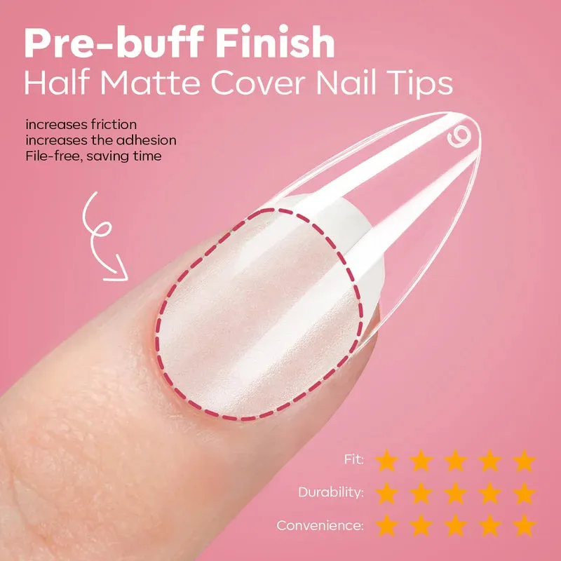 Modelones Medium Almond nageltippar kit 510-pack halvmatt