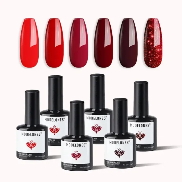 Modelones Ruby gellack 6-pack röda nyanser