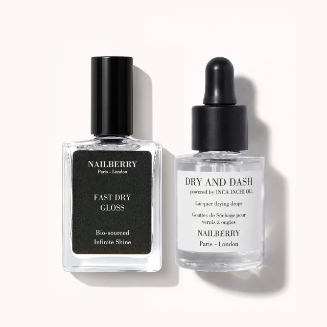 Nailberry The No-Wait Duo överlack droppar set