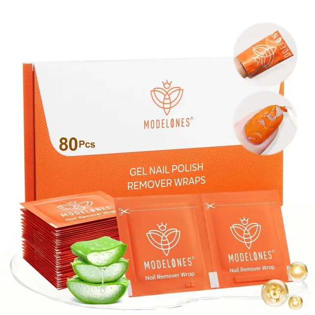 Modelones Nail Polish Remover foil wraps 80-pack aloe vera