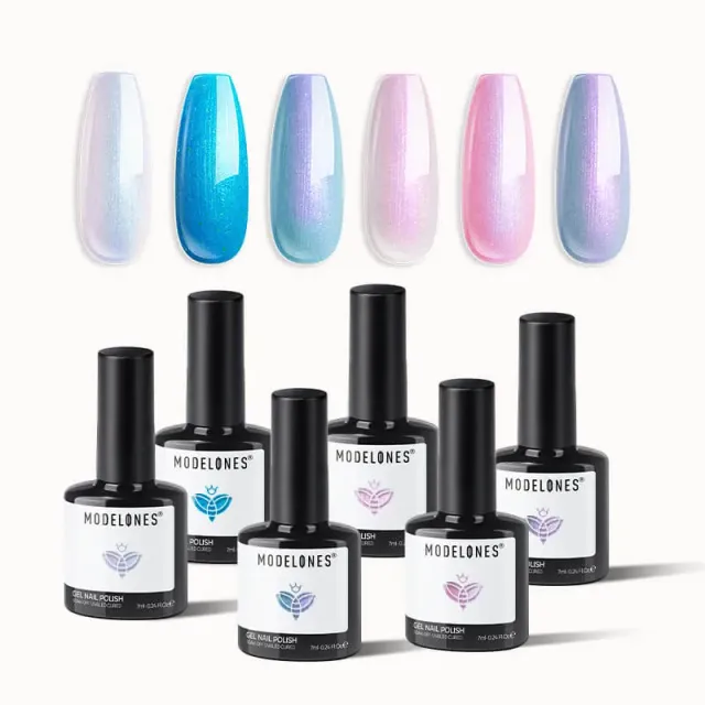 Modelones Fairy Dust gellack 6 färger shimmer