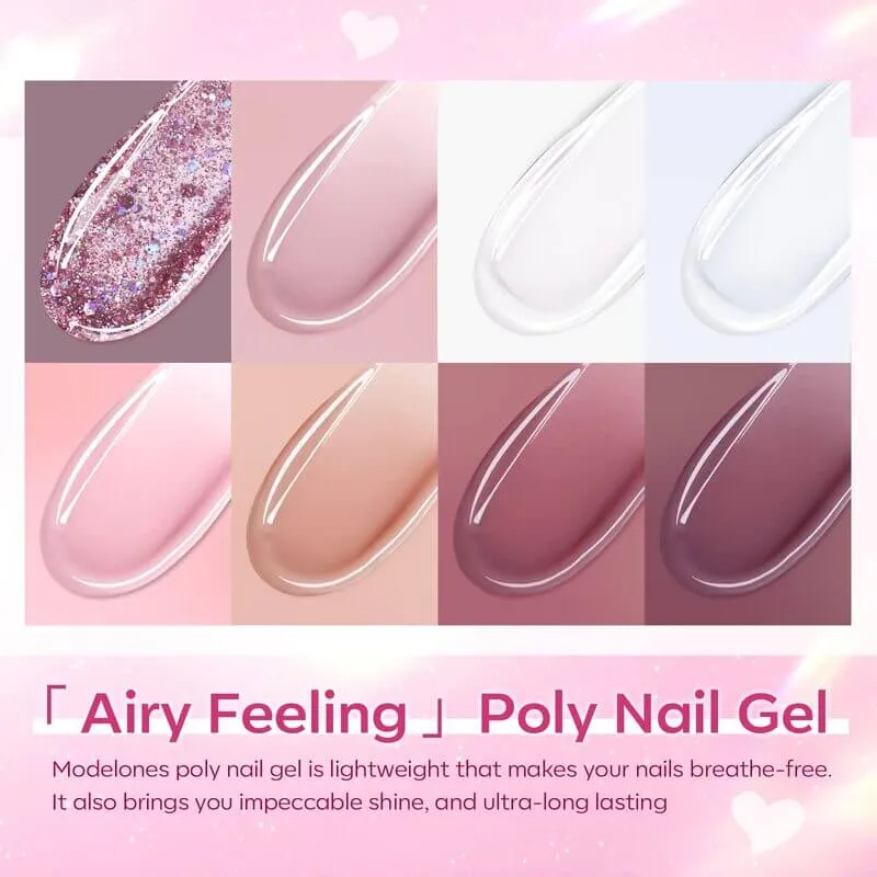 Modelones Rosy Pink polygel kit komplett rosa