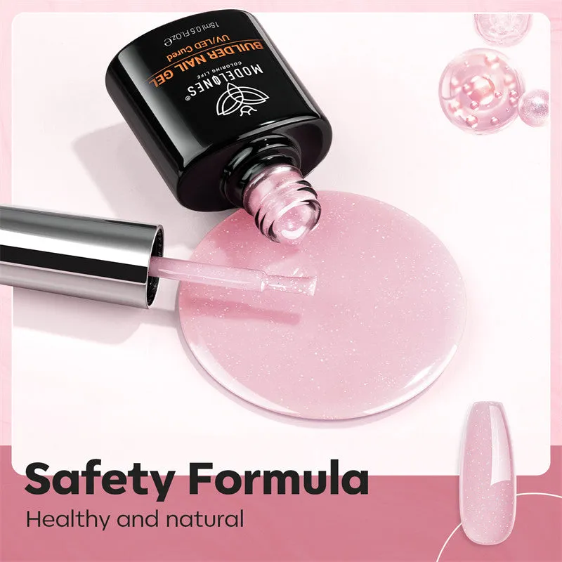 Modelones Builder Gel bygggel Nude Pink Glitter 15 ml glitter